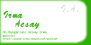 irma acsay business card